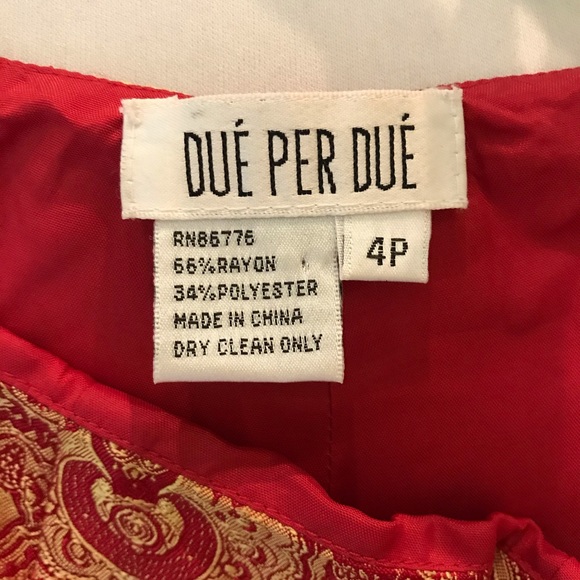 NWT Due per Due jacquard red / gold crop pant - Picture 4 of 4